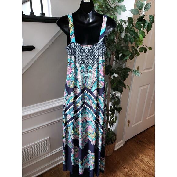 John Paul Richard Womens Multi Floral Backless Wide Strap Long Maxi Dress Size S - Picture 3 of 12